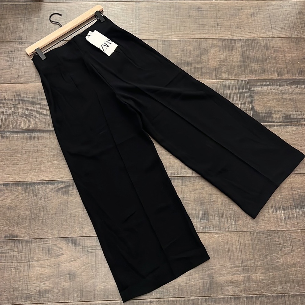 Zara Black Wide-Leg Trousers - Picture 2 of 16